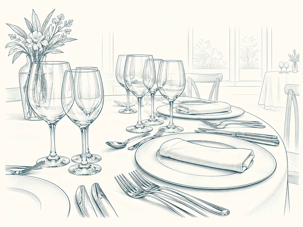 A table set for fine dining